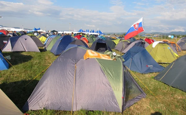 Campsite on music festival