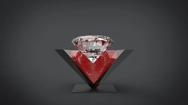 Diamond - red pyramid - black background