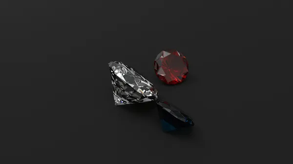 Ruby - Diamond - Sapphire - Black background