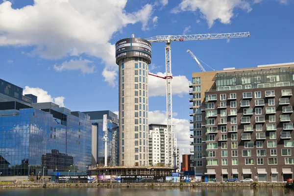 LONDON, UK - MAY 17, 2014: Building site with cranes in centre of London