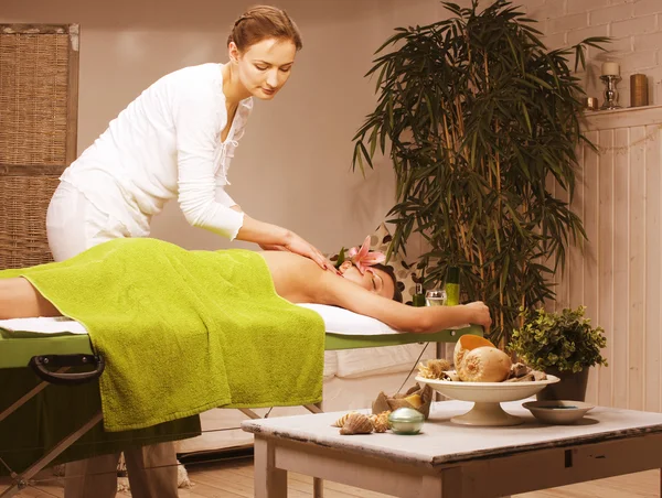 Stock photo attractive lady getting spa treatment