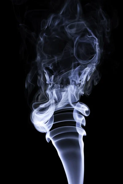 Skull shaped by blue smoke. Illustration which can be used for anti-smoking campains.