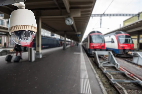 CCTV Camera Operating on train station platform