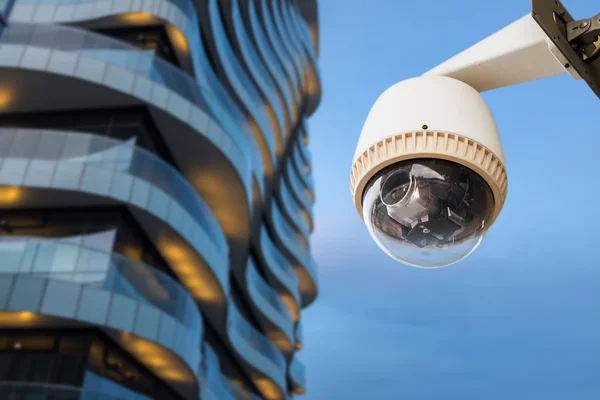 CCTV camera or surveillance operating outside office balcony