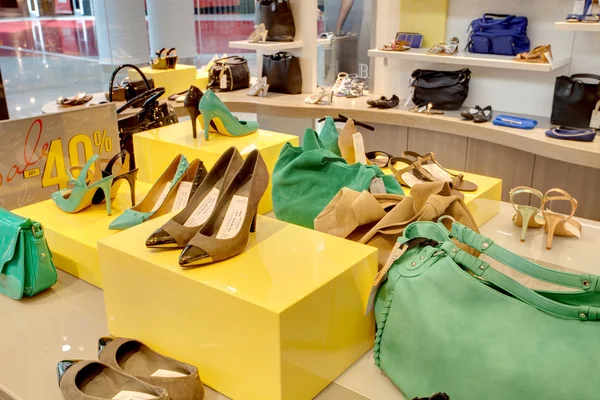 Lot of women shoes in Minelli shop