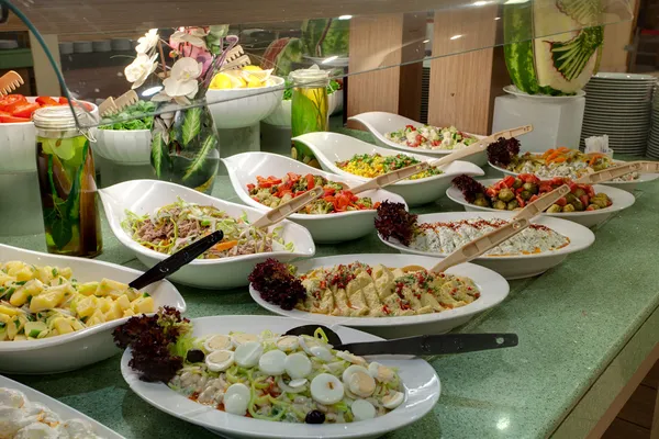 Buffet with different appetizers