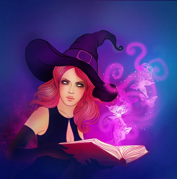 Witch holding a magic book