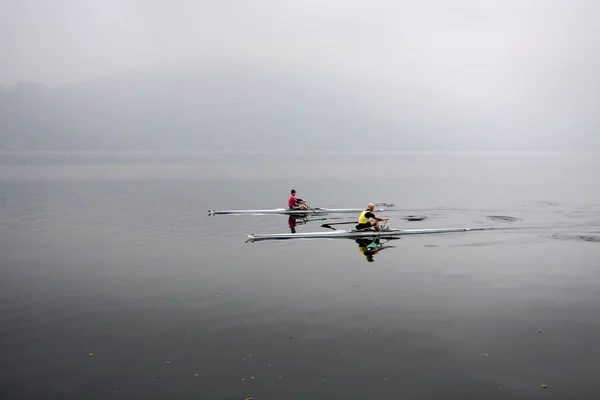 English rowers on Lake Orta