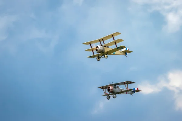 Nieuport 17 (Great War Team) and Sopwith Triplane aerial display