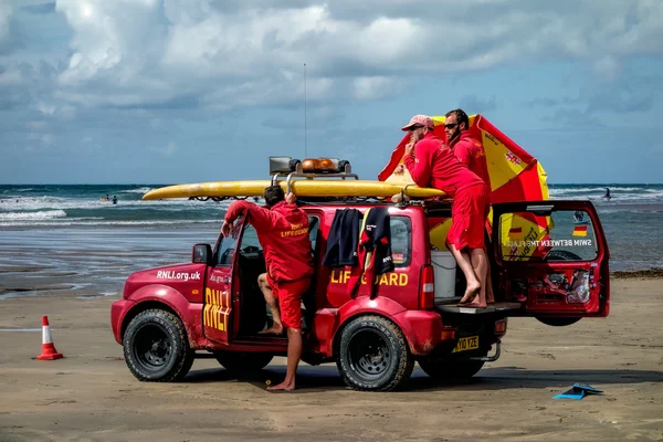 RNLI Lifeguards on duty at Bude