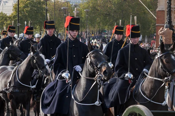 Hussars parading on horseback at the Lord Mayor\'s Show London