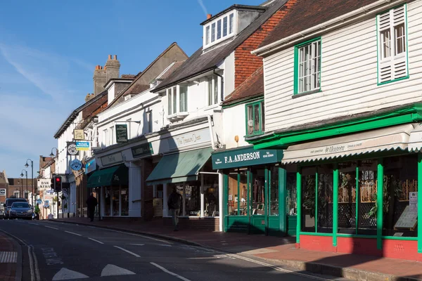 View of High Street shops in East Grinstead West Sussex