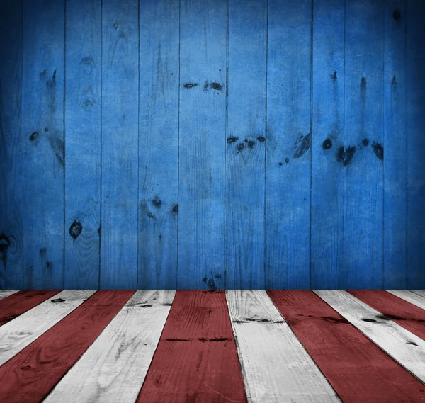 USA style background - empty wooden table for display montages