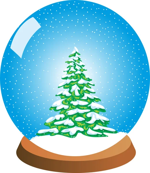 Snow Globe with a Snowy Pine Tree