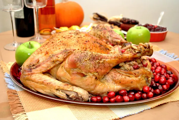Thanksgiving Turkey Stuffed with Cranberry and Apple Stuffing