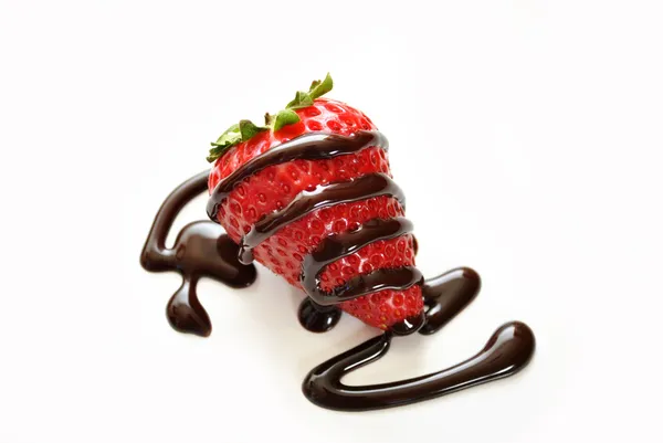 Fresh Strawberry Drizzled with Chocolate Sauce