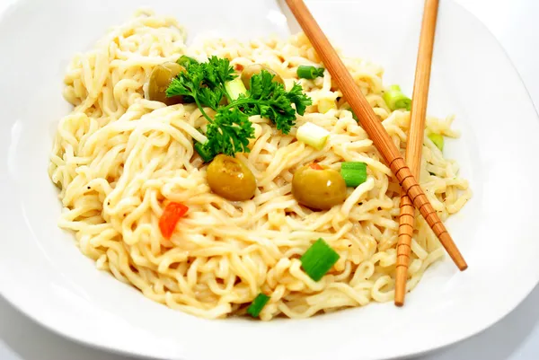 Thai Noodles with Vegetables and Chop Sticks