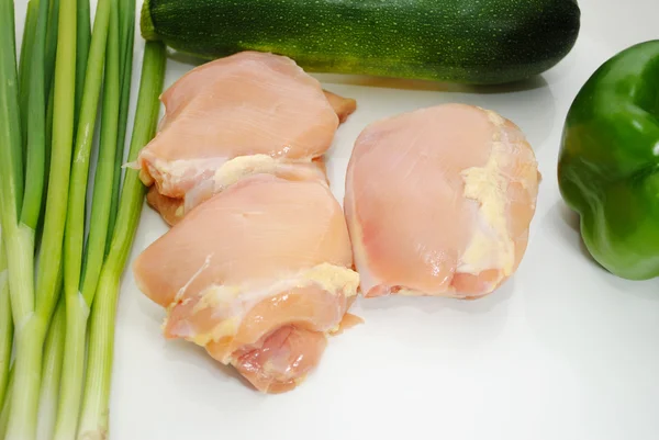Boneless Chicken Thighs with Fresh Green Vegetables