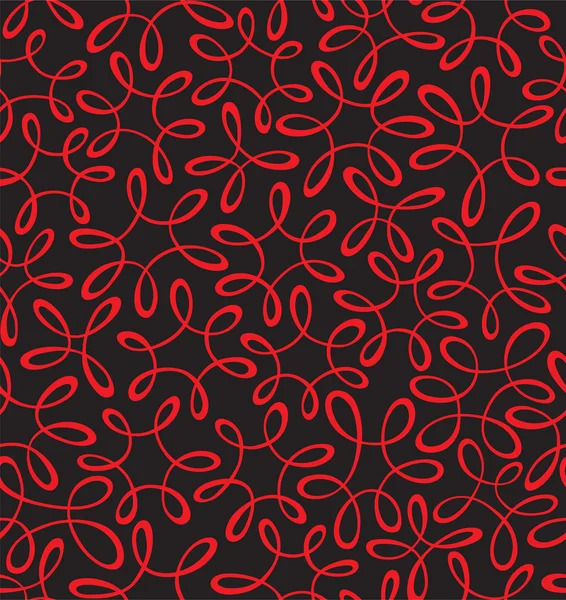 Fun Seamless Loopy Pattern In Red On Black Background