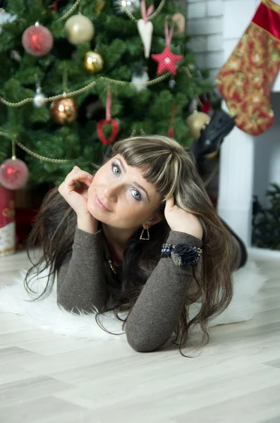 Beautiful girl celebrates Christmas