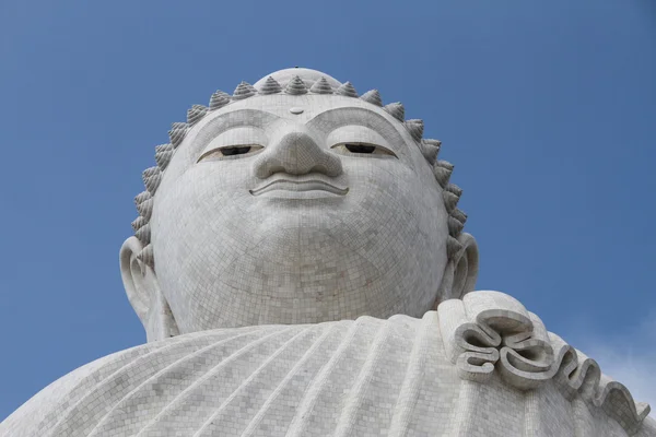 The big Buddha statue on blue sky background