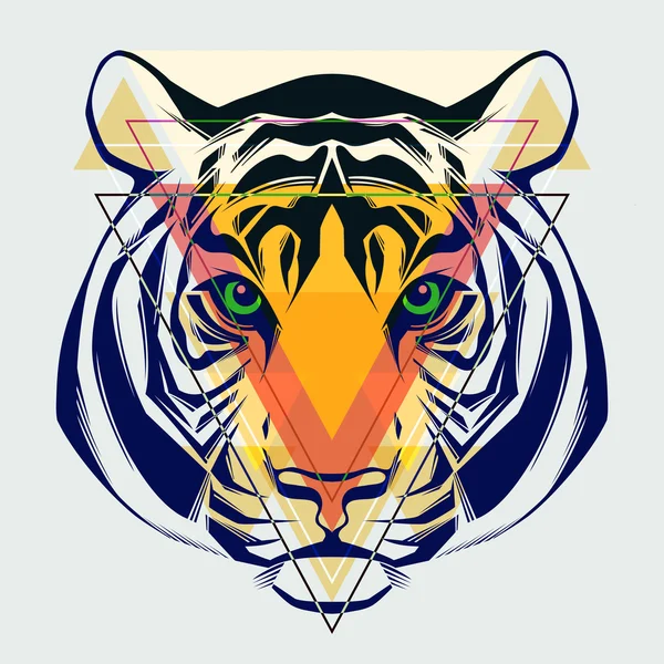 Fashion illustration of tiger head.