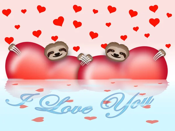 Valentine's day composition with sloths
