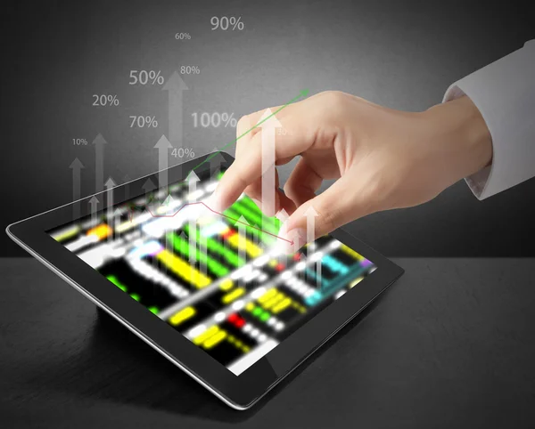 Touch screen tablet with graph