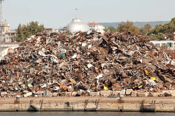 Huge pile of scrap, metal to be recycled