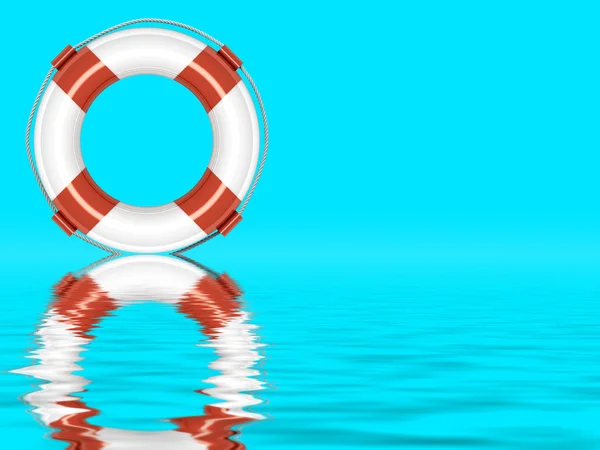 Life preserver on water