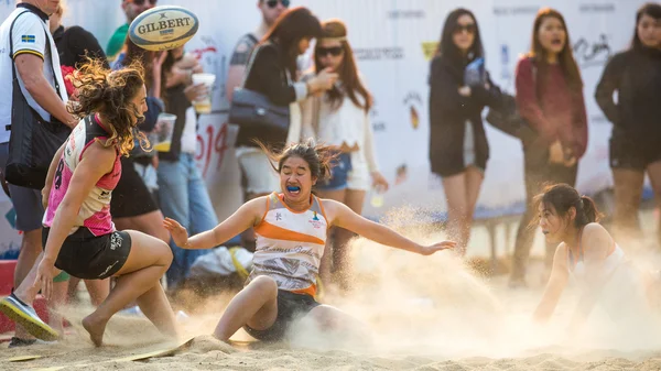 Hong Kong, China - March 22-23 2014: The Beach 5\'s 2014 is the fourth year running and become a staple of Hong Kong\'s annual sporting landscape. The event is free of charge and family friendly.