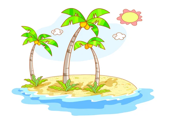 Beautiful landscape beach cartoon