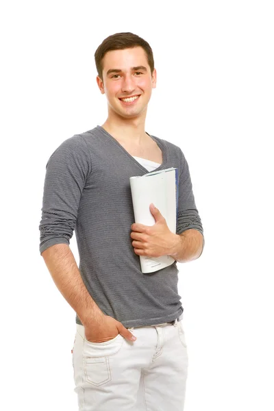 Young college guy with a  book