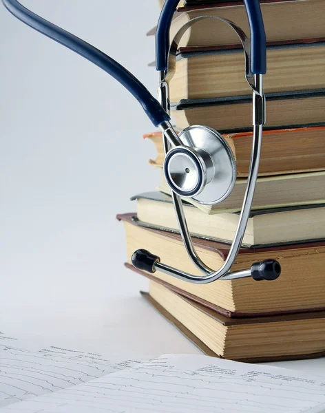 Medical education with book and stethoscope