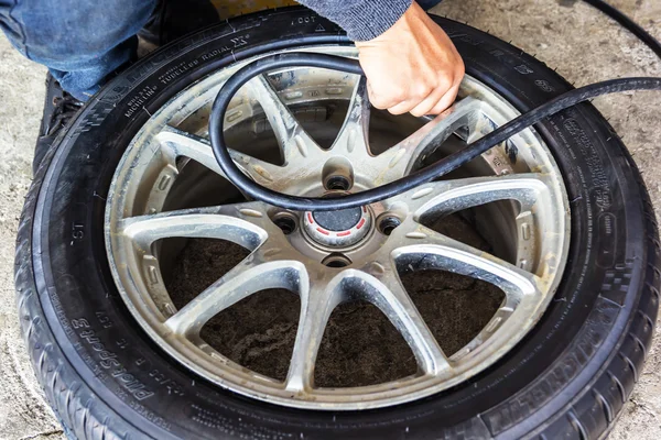 Inflating tires