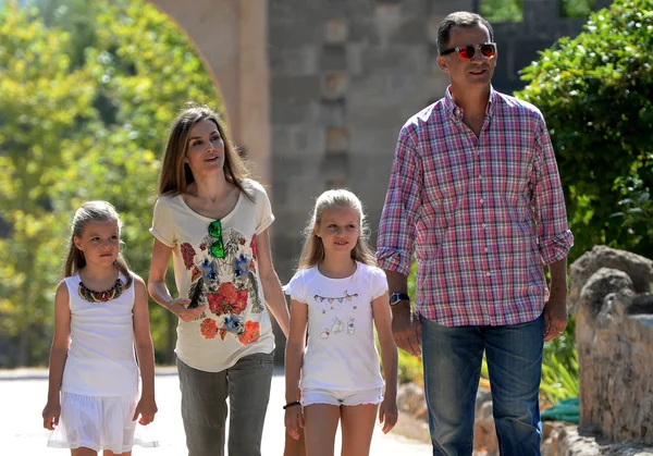 Spanish Royal Family in Raixa, a public estate in Serra de Tramuntana in Mallorca during the holidays. August 2014