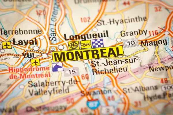 Montreal City on a Road Map