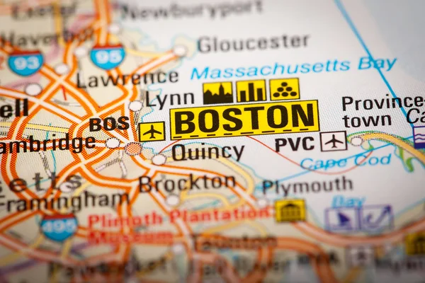 Boston City on a Road Map