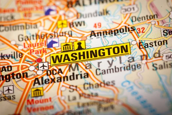Washington City on a Road Map