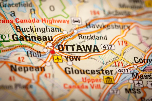 Ottawa City on a Road Map
