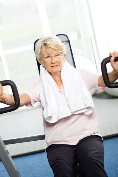 Senior lady working out