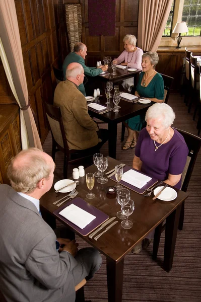 Older couples in restaurant
