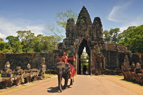 Elephant rides for tourists at Cambodia\'s most famous tourist attraction, the temple Angkor Wat in Siem Reap, Cambodia.