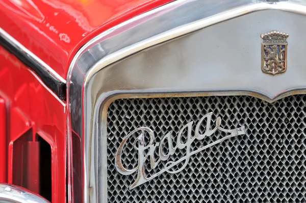 Famous historic red car Praga is a manufacturing company founded in 1907 based in Prague, Czech Republic.
