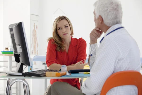 WOMAN IN CONSULTATION, DIALOGUE