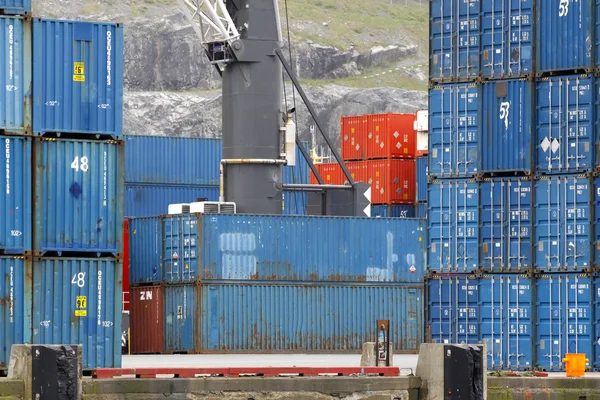 Containers in port, Canada.