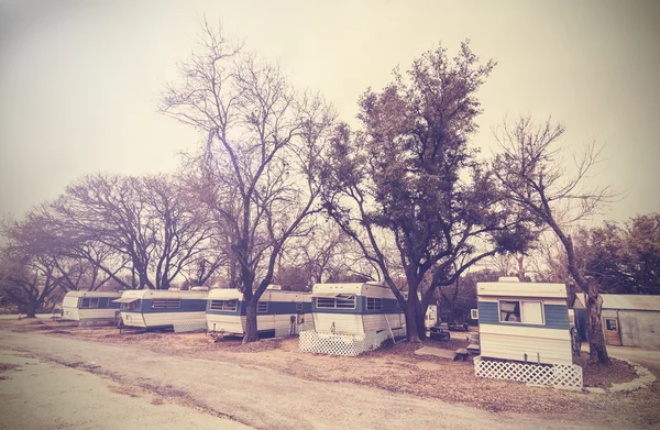 Vintage picture of american house trailers estate, USA.
