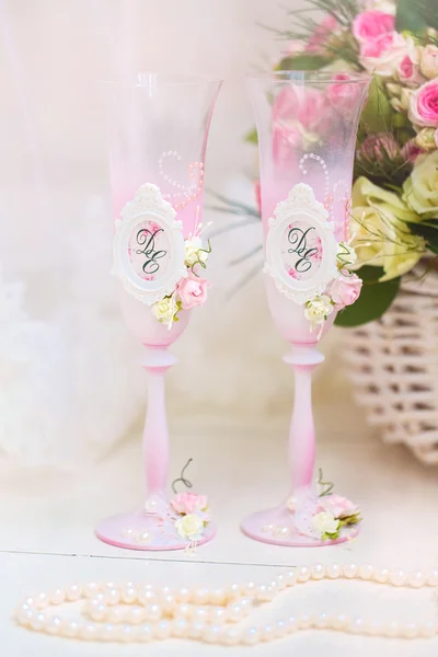 Wedding accessories for the morning of the bride in pink . Weddi