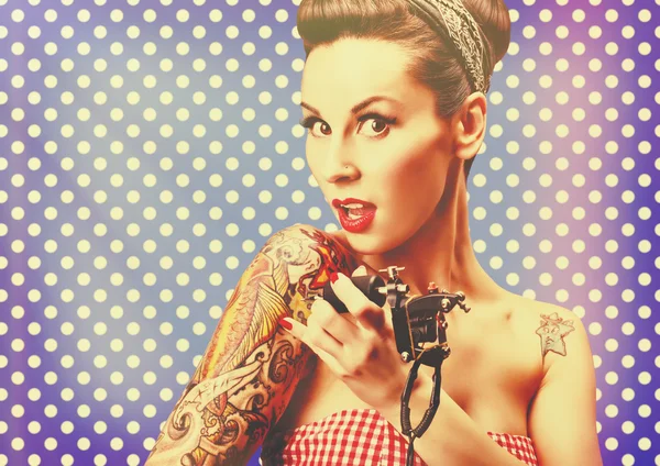 Pin-Up girl with tattoos