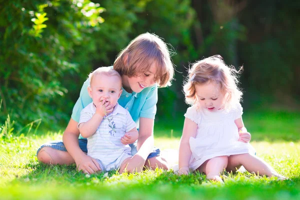 Happy kids in the garden